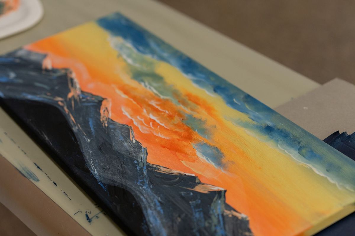 gemaltes Berge-Bild