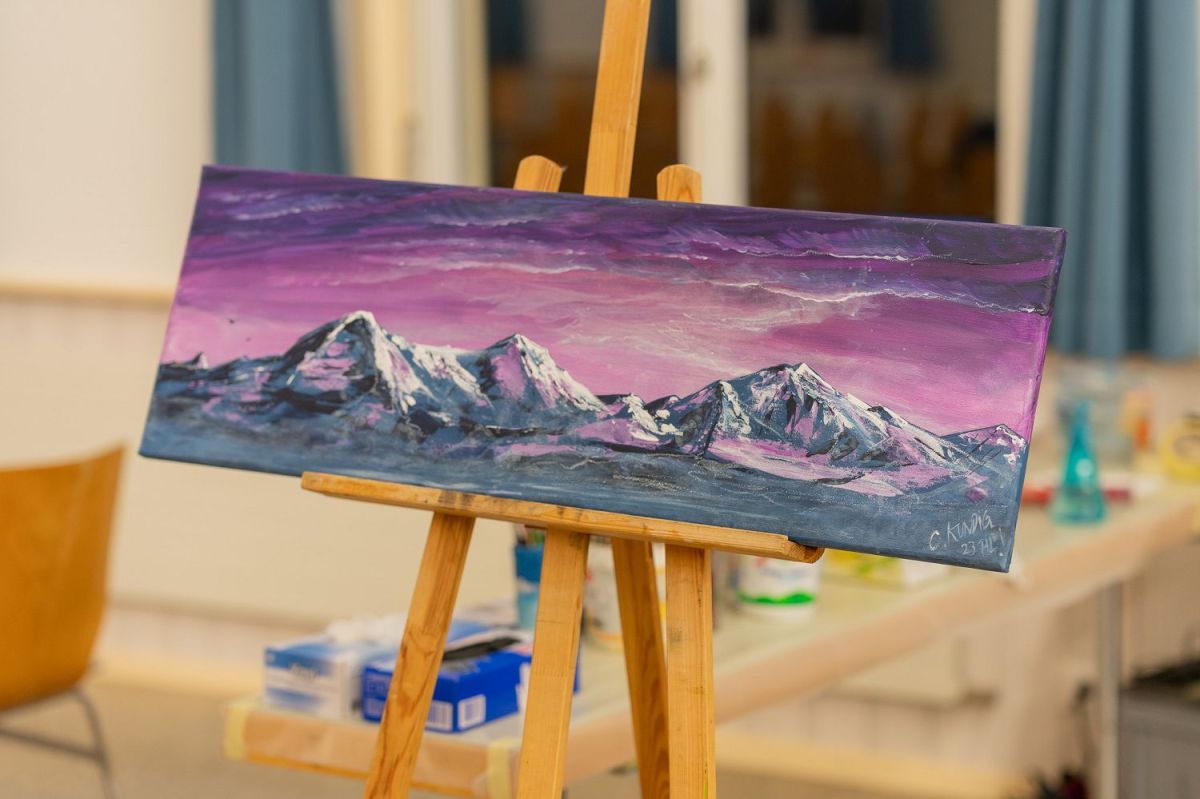 gemaltes Berge-Bild